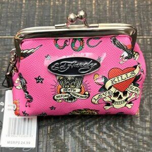 Ed Hardy Kisslock Coin Purse NWT